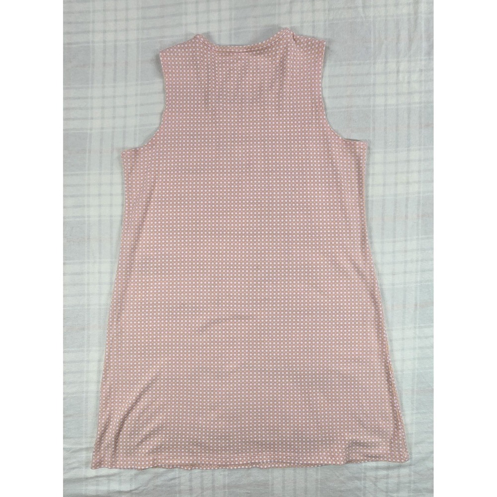 LL Bean Womens Nightgown Sleeveless Cottagecore Prairie Pintuck Pink Polkadots L - Picture 3 of 7